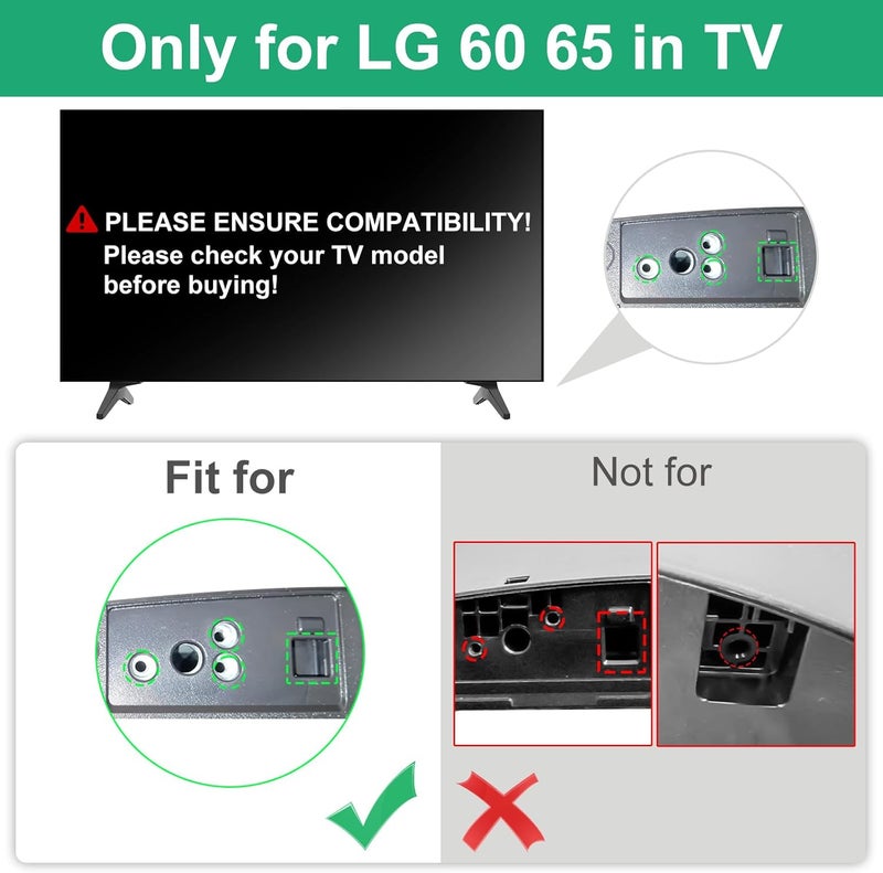 Maozhren TV Stand for LG TV Legs, TV Stand Legs Only for LG 60UJ6050 60UK6090 60UM6900 60UN7300 65UJ6300 65UK6090 65UM6900 65UM7300PUA 65UN6950 with Screws, Only for Models We List - Image 3